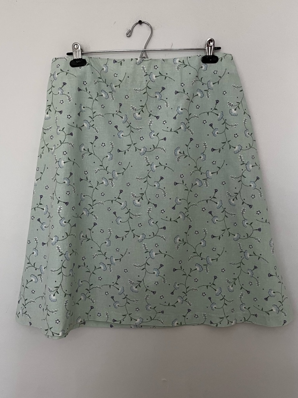Northern Reflections Floral Linen Blend Cottagecore A-Line Skirt, Size 12